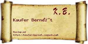 Kaufer Bernát névjegykártya